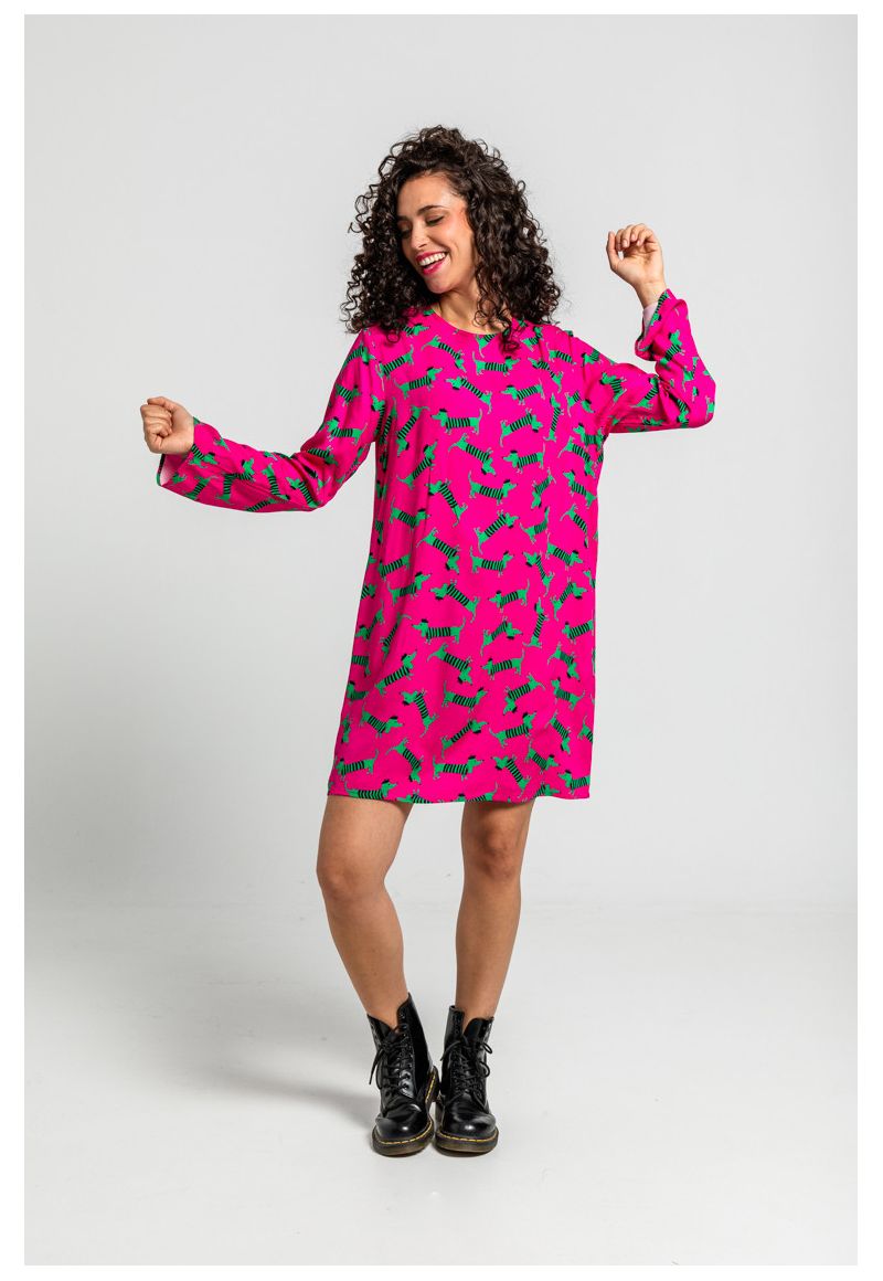 Vestido fucsia perritos by Lolina