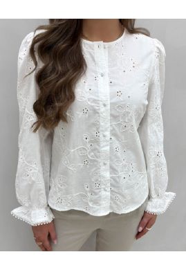 Vijea l/s o-neck emb shirt/r by Vila Clothes