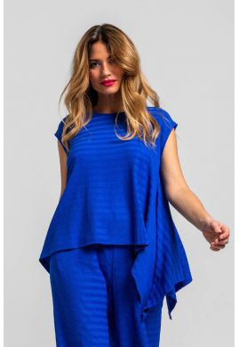 Blusa asimétrica picos azul by Lolina