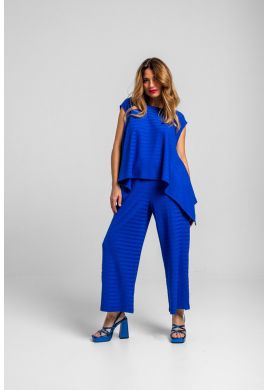 Blusa asimétrica picos azul by Lolina